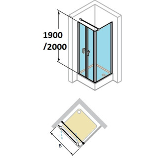 Drzwi wahadłowe do wnęki Huppe Design Elegance 100 cm, wg wymiarów, silver mat, przeźroczyste- sanitbuy.pl