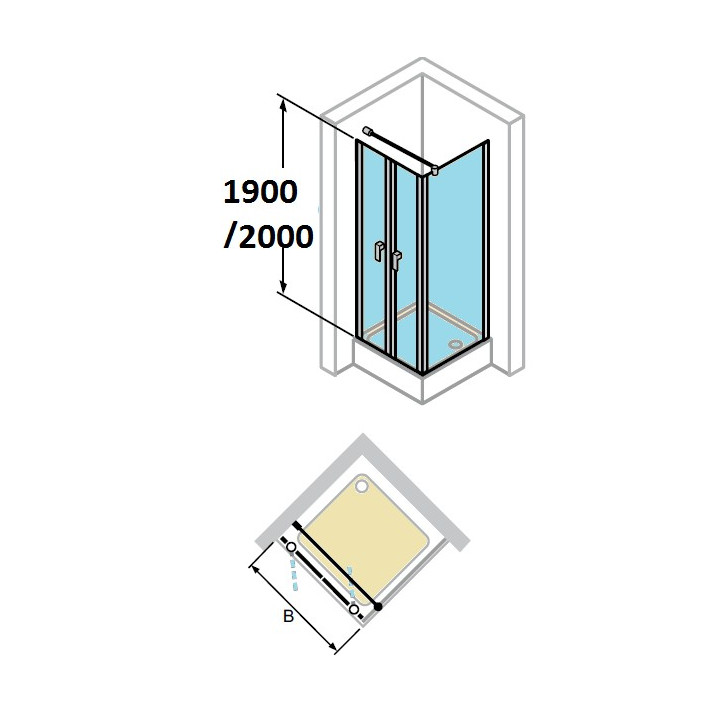 Drzwi wahadłowe do wnęki Huppe Design Elegance 100 cm, wg wymiarów, silver mat, przeźroczyste- sanitbuy.pl