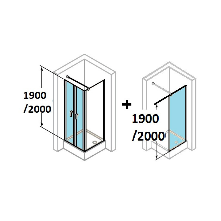 Drzwi wahadłowe do ścianki bocznej Huppe Design Pure 100 cm, wys.190 cm,  chrom, przeźroczyste z AntiPlaque- sanitbuy.pl