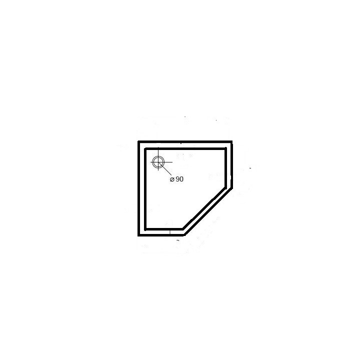 Brodzik Huppe Purano pięciokątny 900x900 mm- sanitbuy.pl