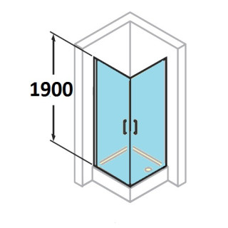 Kabina wejście narożne Huppe Classics 2 80x80 cm, wys.190 cm, srebrny poler, szkło przeźroczyste z Anti Plaque- sanitbuy.pl