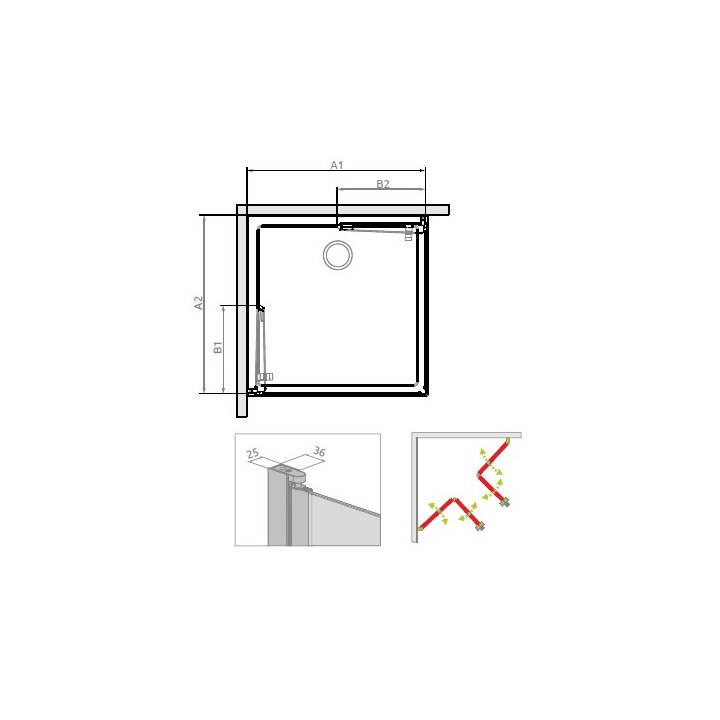 Kabina Radaway Fuenta New KDD-B 80 cm cześć prawa, chrom, szkło przeźroczyste EasyClean- sanitbuy.pl