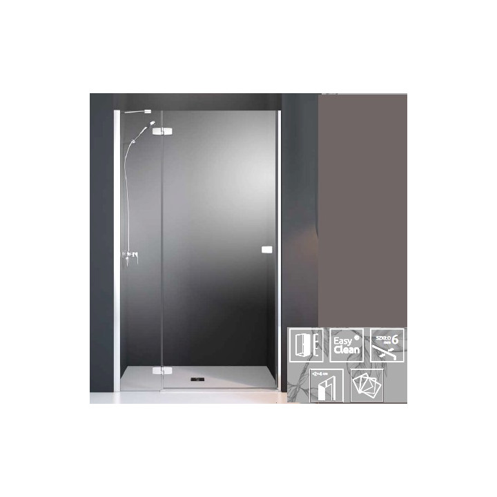 Drzwi do wnęki Radaway Fuenta New KDJ 80 cm, LEWE, chrom, szkło przeźroczyste EasyClean- sanitbuy.pl