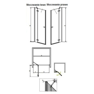Drzwi do wnęki Radaway Fuenta New KDJ 80 cm, LEWE, chrom, szkło przeźroczyste EasyClean- sanitbuy.pl