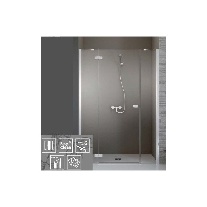 Drzwi do wnęki Radaway Fuenta New KDJS 110 cm, LEWE, chrom, szkło przeźroczyste EasyClean- sanitbuy.pl