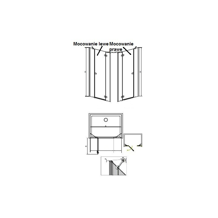 Drzwi do wnęki Radaway Fuenta New KDJS 110 cm, LEWE, chrom, szkło przeźroczyste EasyClean- sanitbuy.pl
