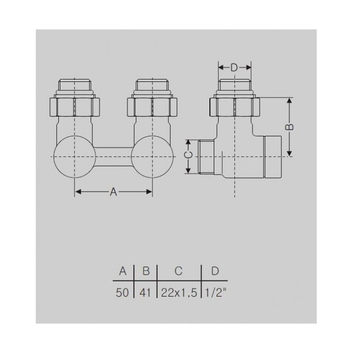 Zawór Terma odcinający zespolony SVC, kątowy 90 st, satyna- sanitbuy.pl