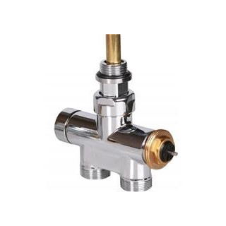 Zawór termostatyczny kątowy z rurką zanurzeniową Terma, Lewy - biały- sanitbuy.pl