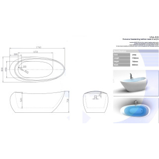 Wanna MARCOONI VSA-492 168x75 cm, wolnostojąca- sanitbuy.pl