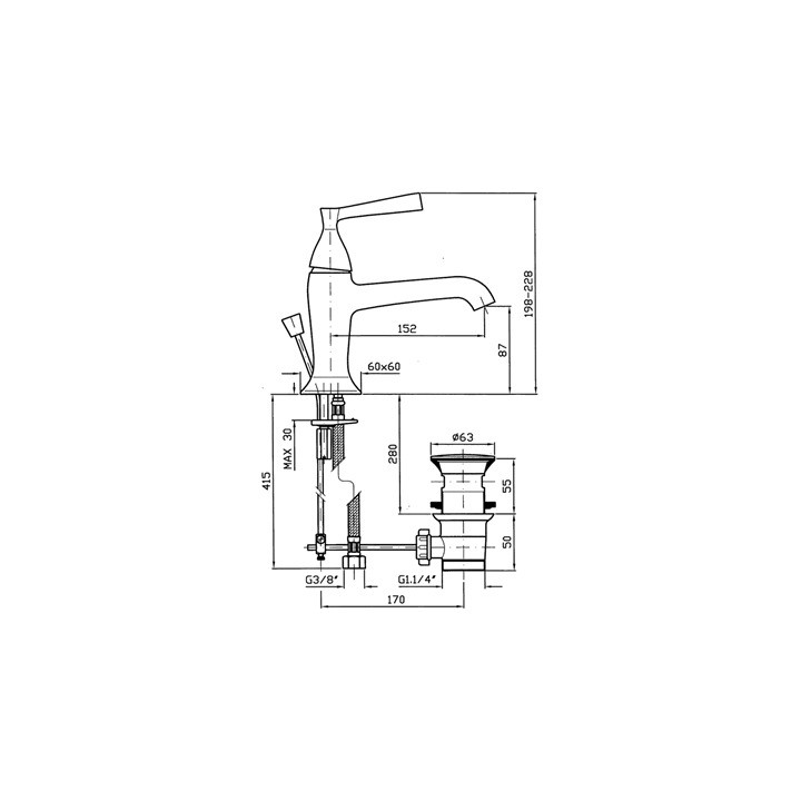 Bateria umywalkowa Zucchetti Bellagio  jednouchwytowa- sanitbuy.pl
