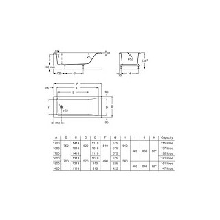 Wanna Koło opal plus prostokątna 150x70 cm- sanitbuy.pl