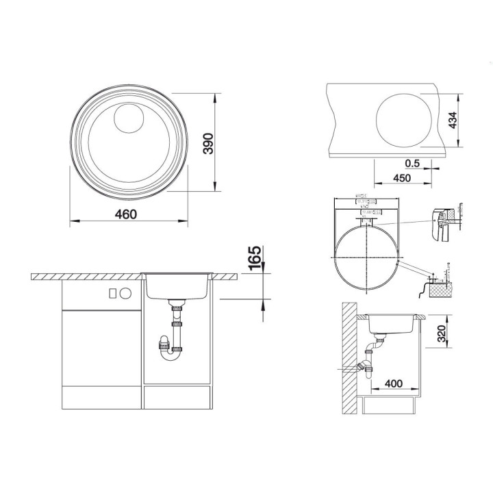 Bateria kuchenna Blanco Ajaris, chrom/szampan- sanitbuy.pl