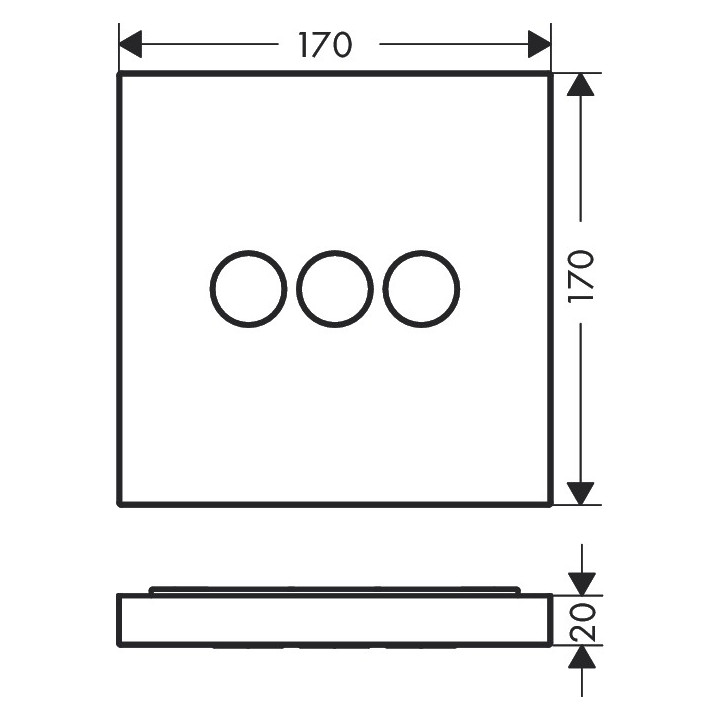 ShowerSelect Square, HighFlow, do 1 odbiornika, z dodatkowym wyjściem, podtynkowa, element zewnętrzny- sanitbuy.pl