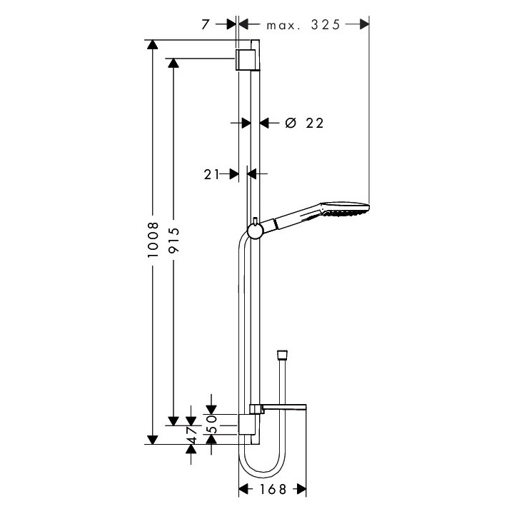 Zestaw prysznicowy Raindance Select E 120 3jet / Unica'S Puro 0.90 m, biały/chrom- sanitbuy.pl