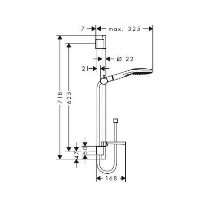 Zestaw prysznicowy Raindance Select E 120 3 jet EcoSmart 9 l/min / Unica'S Puro 0,65 m- sanitbuy.pl