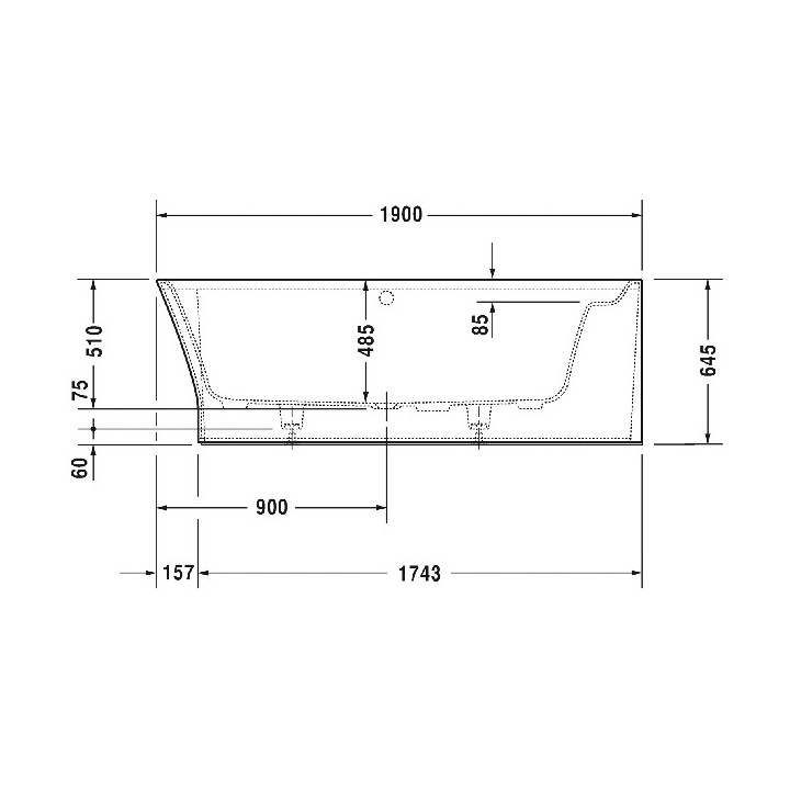 Wanna narożna lewa Duravit Cape Cod 190x90 cm- sanitbuy.pl