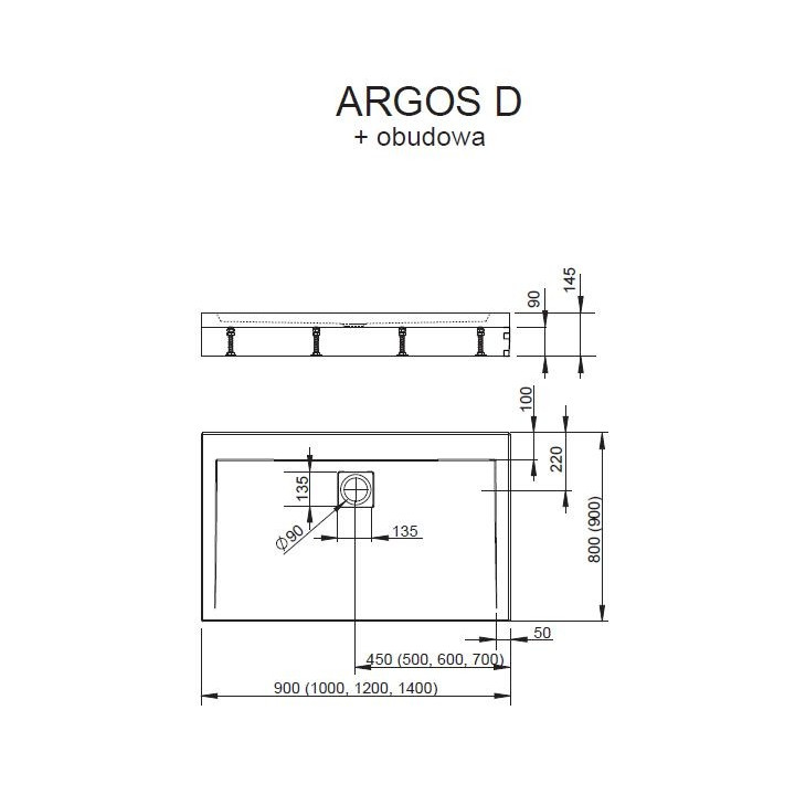 Brodzik półokrągły Radaway Argos A 90x90 cm- sanitbuy.pl