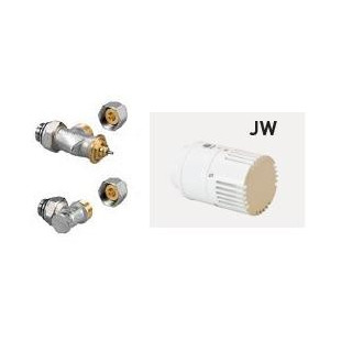 Zestaw zaworowy Jaga Set 25 kątowy - głowica srebrna- sanitbuy.pl