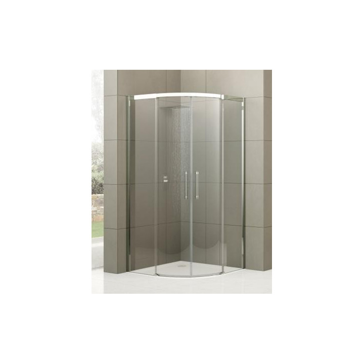 Kabina prysznicowa Novellini Rose Rosse r 80 cm półokrągła, profil chrom, szkło przeźroczyste- sanitbuy.pl