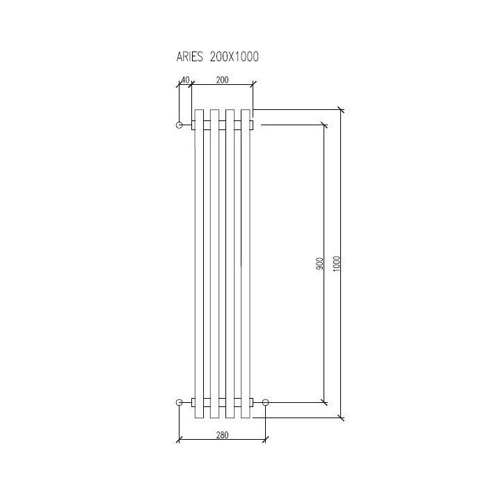 Grzejnik Imers Aries 1 200x1000 mm biały- sanitbuy.pl