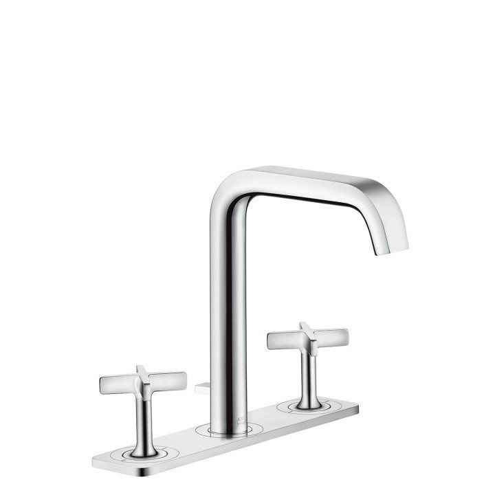 Bateria umywalkowa 3-otworowa Axor Citterio E stojąca, dł. wylewki 165 mm, chrom, z płytką, DN15- sanitbuy.pl