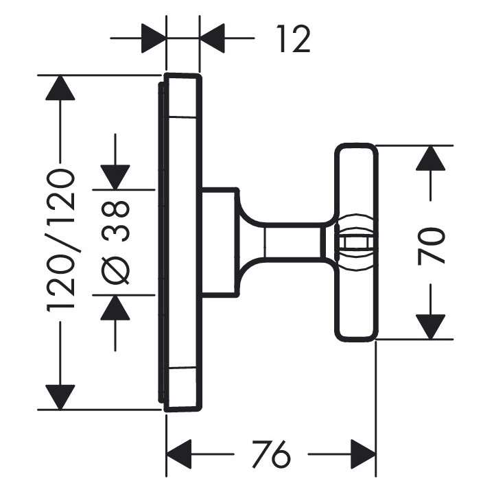 Zawór odcinający Axor Citterio E 12x12, chrom, montaż podtynkowy, element zewnętrzny- sanitbuy.pl