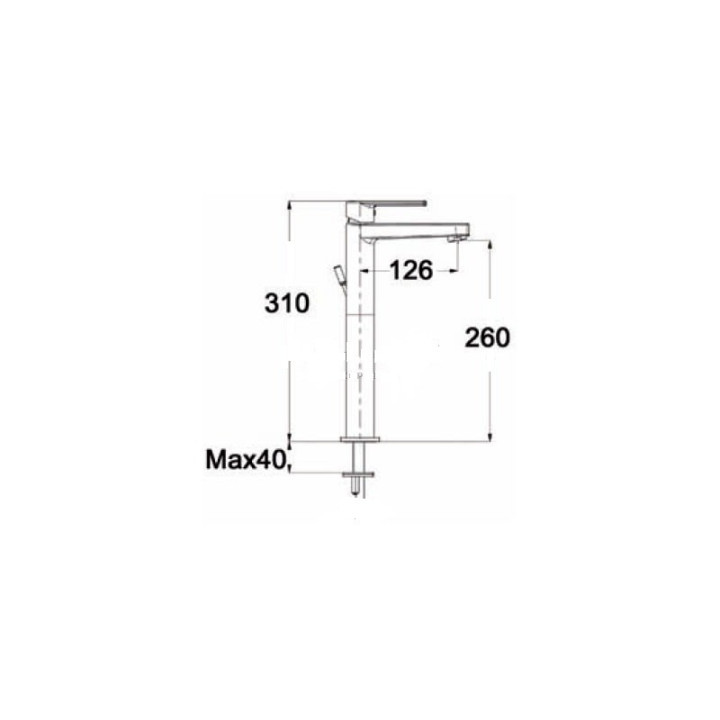 Bateria umywalkowa  Eurorama Blog z korkiem, chrom- sanitbuy.pl