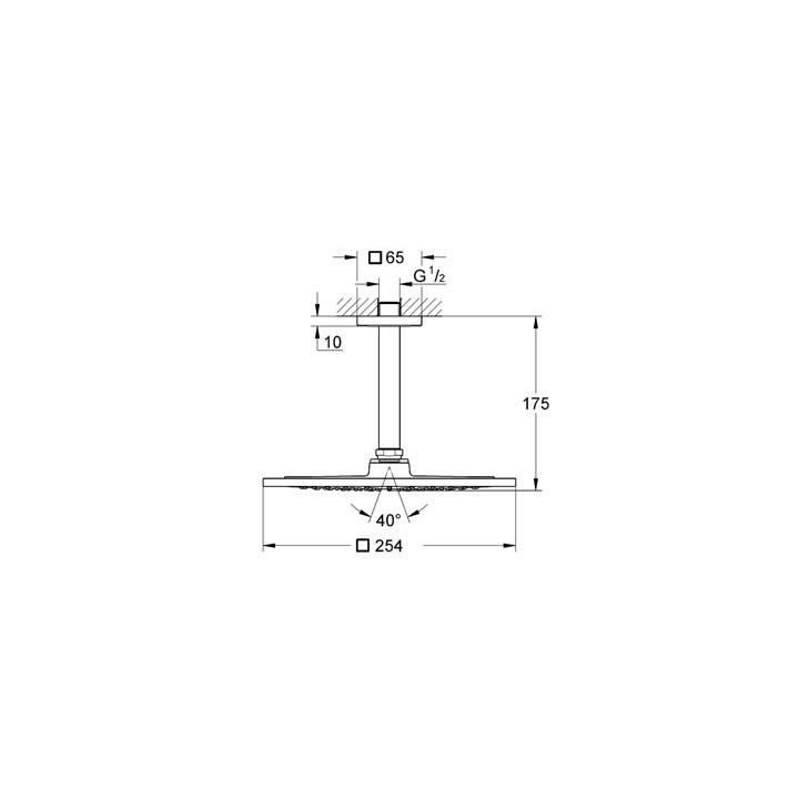 Zestaw prysznicowy Grohe Rainshower® F-Series 10", 254 mm x 254 mm, ramię: 286 mm, chrom, ogranicznik przepływu- sanitbuy.pl