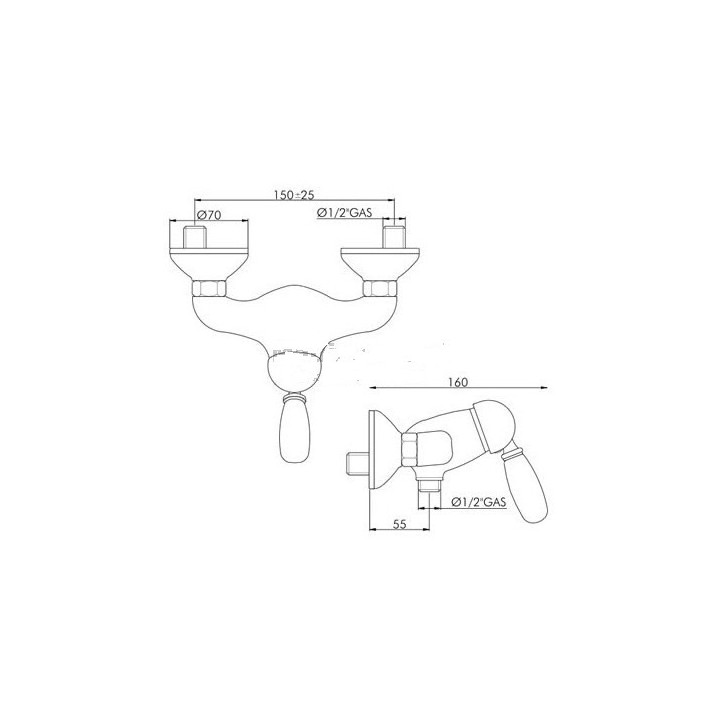 Bateria bidetowa Gaboli Luigi Imperial, chrom- sanitbuy.pl