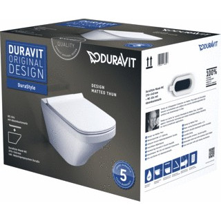 Miska Duravit DuraStyle wisząca, 37x54 cm+deska wolnoopadająca, biała- sanitbuy.pl