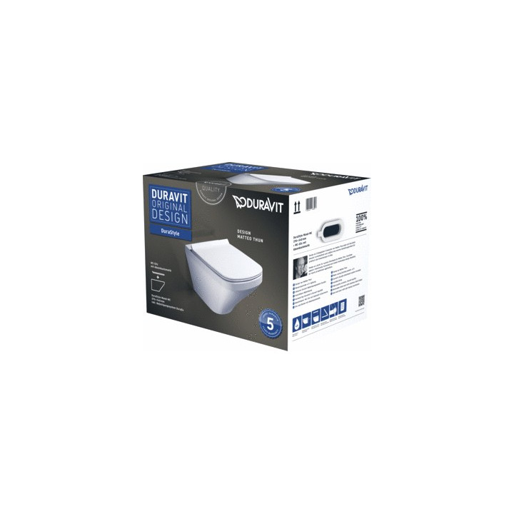 Miska Duravit DuraStyle wisząca, 37x54 cm+deska wolnoopadająca, biała- sanitbuy.pl