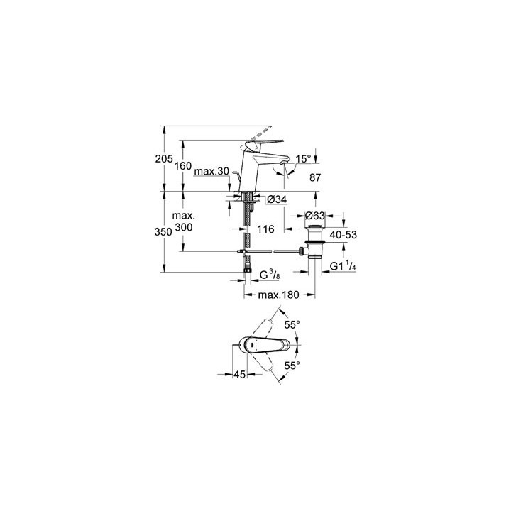 Bateria Grohe Eurodisc Cosmopolitan umywalkowa- sanitbuy.pl