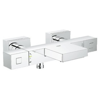 Bateria wannowa Grohe Grohtherm Cube, ścienna, szer. 304 mm, chrom, z półką - sanitbuy.pl