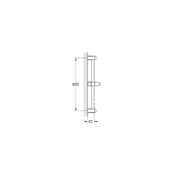 Drążek prysznicowy GROHE New Tempesta ścienny, wys. 620 mm, chrom- sanitbuy.pl