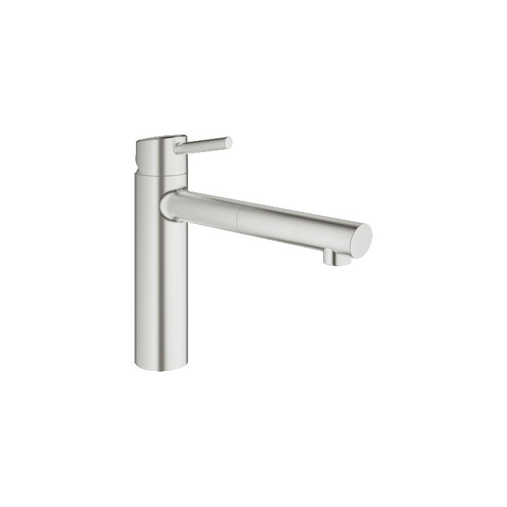 Bateria kuchenna GROHE Concetto 1/2" stojąca, wys. 265 mm, supersteel, jednouchwytowa- sanitbuy.pl