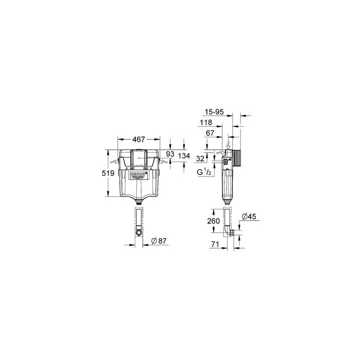 Zbiornik spłukujący do WC GROHE 6 - 9 l- sanitbuy.pl