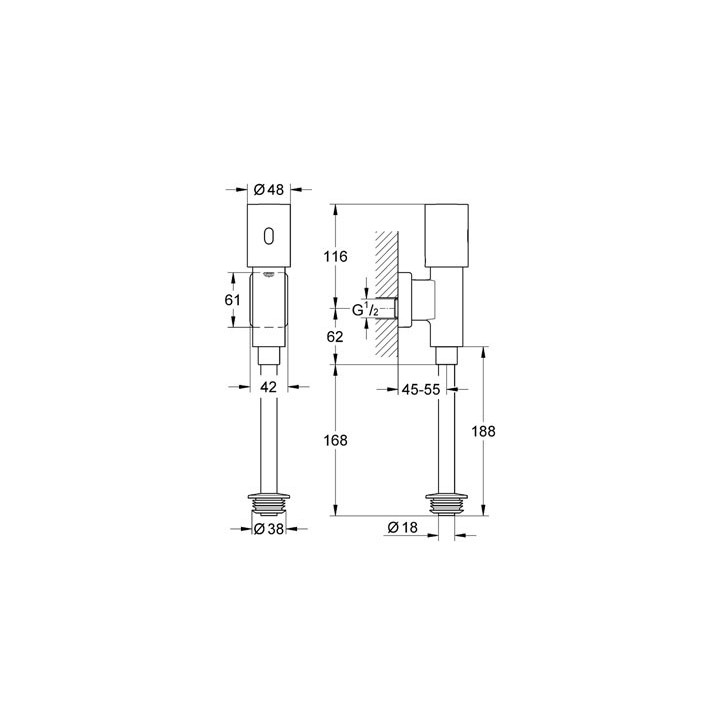 Przycisk elektroniczny GROHE Tectron Rondo natynkowy, czujnik na podczerwień- sanitbuy.pl
