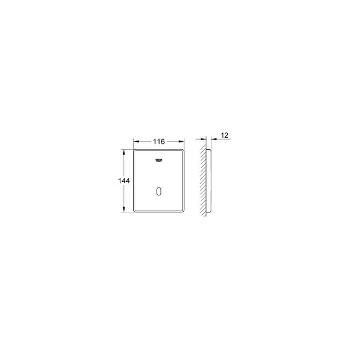 Czujnik na podczerwień do pisuaru GROHE Tectron Surf, chrom, zasilanie baterią - sanitbuy.pl