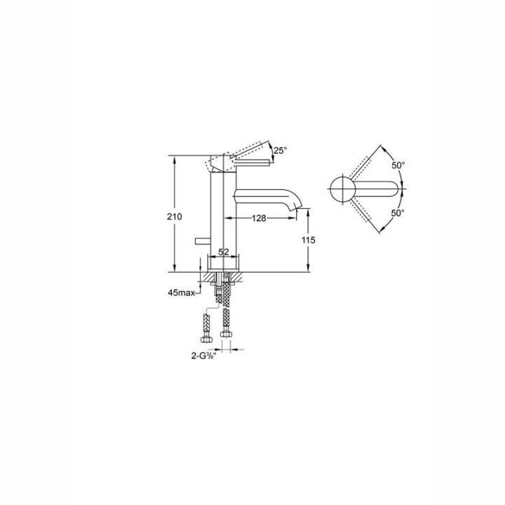 Bateria umywalkowa Steinberg Seria 100 stojąca - wys. 210 mm z orkiem automatycznym- sanitbuy.pl