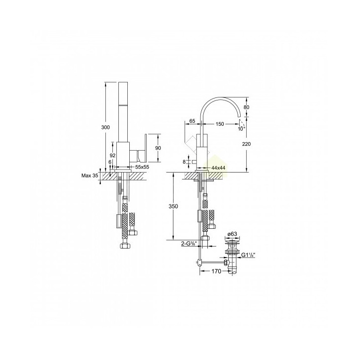 Bateria umywalkowa Steinberg Seria 135 bez korka, chrom- sanitbuy.pl
