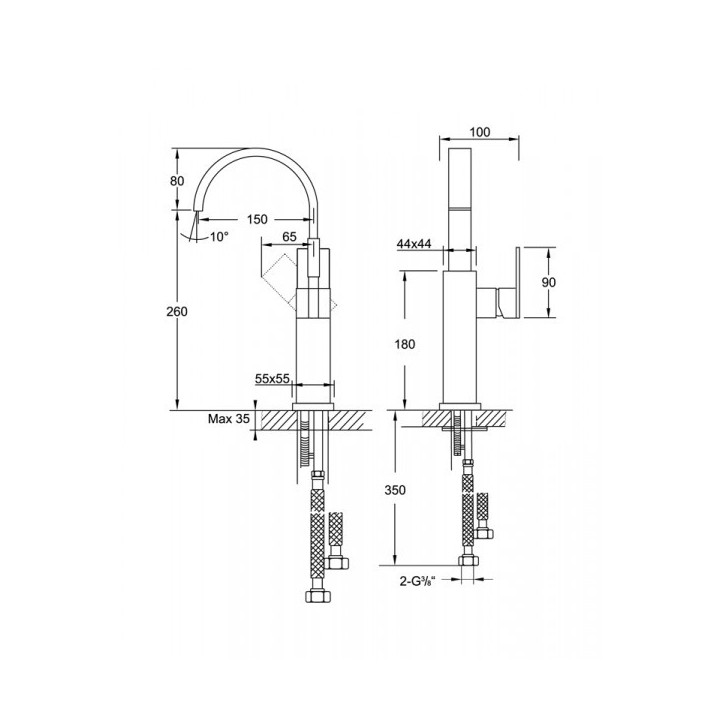 Bateria umywalkowa Steinberg Seria 135 bez korka, wys.30 cm, chrom- sanitbuy.pl