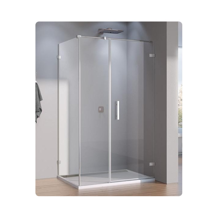 Drzwi jednoczęściowe ze ścianką SanSwiss PUR PU31 lewe, chrom, szer. do 1600 mm, wys. do 2300 mm (MAX), przezroczyste- sanitbuy.