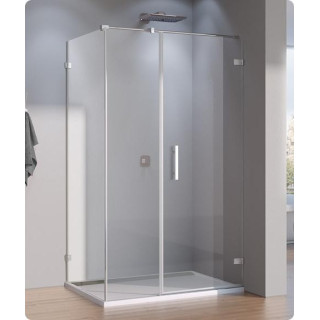 Drzwi jednoczęściowe ze ścianką SanSwiss PUR PU31 lewe, chrom, szer. do 2000 mm, wys. do 2300 mm (MAX), przezroczyste- sanitbuy.