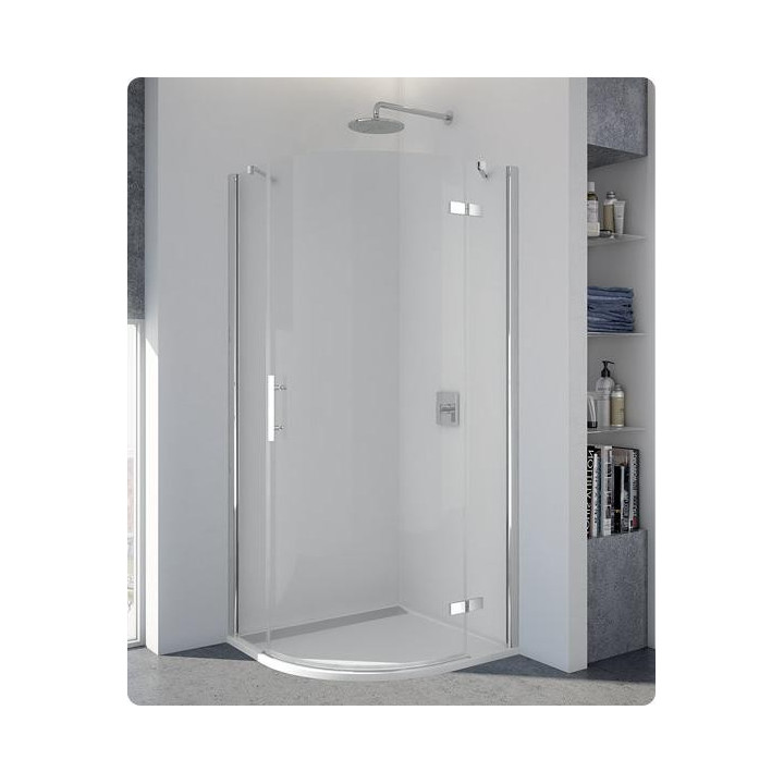 Kabina półokrągła jednoczęściowa SanSwiss PUR P3P promień 500 mm, szer. 750 - 1200 mm, wys. 2000 mm, chrom, przezroczyste- sanit