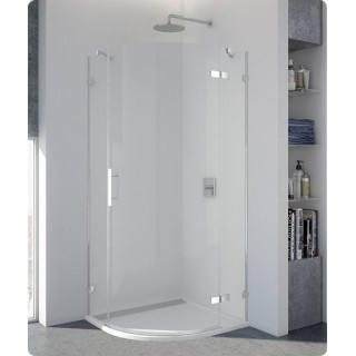 Kabina półokrągła jednoczęściowa SanSwiss PUR P3 lewa, promień 500 mm, wys. 2000 mm, szer. 750 - 1200 mm, chrom, przezroczyste -