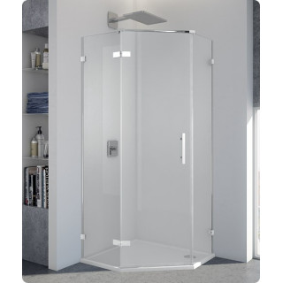 Drzwi jednoczęściowe do kabiny pięciokątnej SanSwiss PUR PUR51 lewe, szer. 450 - 1000, wys. 2000 mm, chrom, przezroczysta - sani