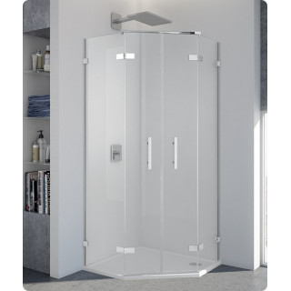 Drzwi do Kabiny pięciokątnej dwuczęściowe SanSwiss Pur PUR52 prawe 45 - 100 cm, chrom, szkło przeźroczyste (montaż z profilem)- 