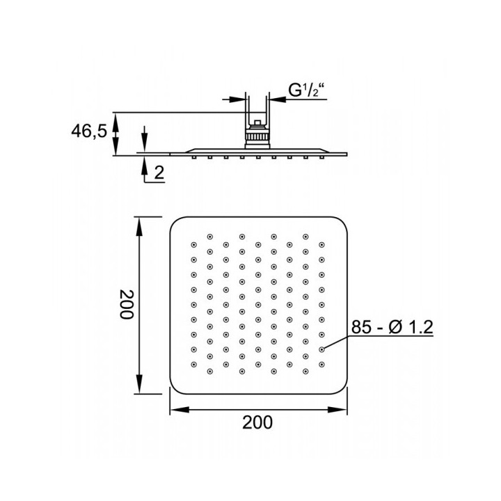 Deszczownica Steinberg, sufitowa 40x40 cm, stal nierdzewna- sanitbuy.pl