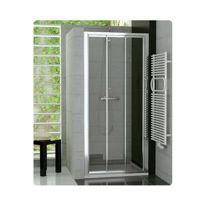 Drzwi przesuwno-składane, 2-częściowe SanSwiss TOP-LINE TOPK szer. 801 - 1000 mm, wys. do 1900 mm, srebrny mat, przezroczyste- s