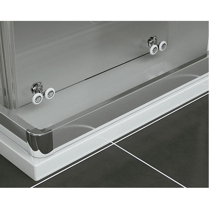 Drzwi rozsuwane 4-częściowe SanSwiss TOP-LINE TOPS4 szer. 1200 - 1800 mm, wys. do 1900 mm, srebrny mat, przezroczyste- sanitbuy.